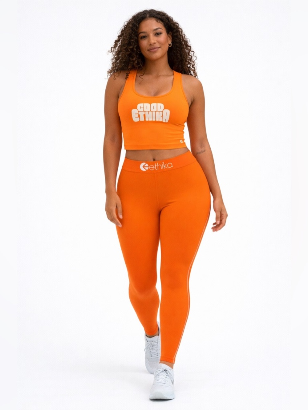 ethika Long Line Bra Top with 'Good Ethika' Graphic